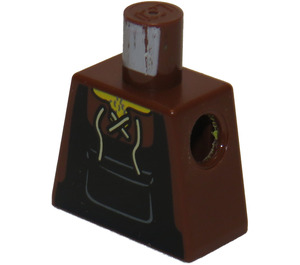 LEGO Brun rougeâtre Minifig Torse sans bras avec Noir overalls et brown shirt (973)