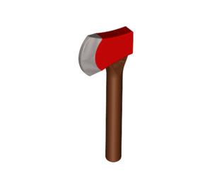 LEGO Reddish Brown Minifigure Axe with Red Head and Silver Edge (16994 / 96475)