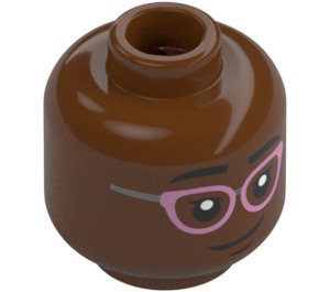 LEGO Reddish Brown Minifigure Head with Decoration (Recessed Solid Stud) (3274)