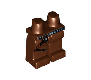 LEGO Rötlich-braun Minifigure Hüften und Beine mit Gunbelt Muster (50352 / 84418)