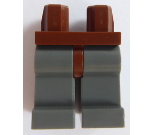 LEGO Rötlich-braun Minifigure Hüften mit Dark Stone Grau Beine (73200 / 88584)