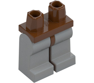 LEGO Rødbrun Minifigur Hofter med Medium Stone Grå Ben (73200 / 88584)