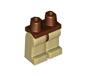 LEGO Roodachtig Bruin Minifigure Heupen met Tan Poten (3815 / 73200)