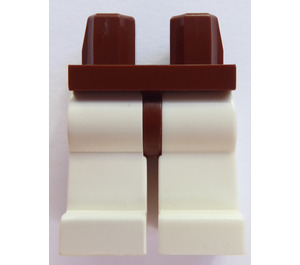LEGO Rötlich-braun Minifigure Hüften mit Weiß Beine (73200 / 88584)