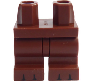 LEGO Brun rougeâtre Minifigure Medium Jambes avec Noir toes (37364)
