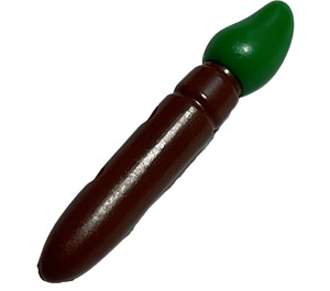 LEGO Marrone rossastro Minifigure Paint Brush con Verde Tip senza Argento Bordo (15232 / 65695)