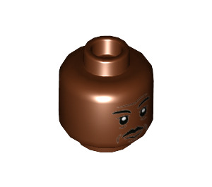 LEGO Reddish Brown Moff Gideon with Hair Minifigure Head (Recessed Solid Stud) (3626 / 79820)