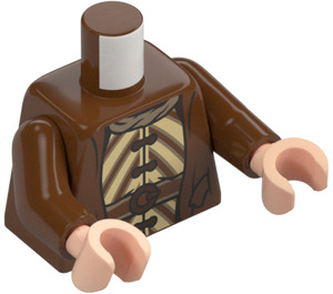 LEGO Brun Rougeâtre Molly Weasley avec Marron et Bronzer Robe Minifigurine Torse (973 / 76382)