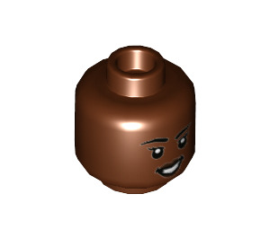 LEGO Reddish Brown Monica Rambeau Head (Recessed Solid Stud) (3626)