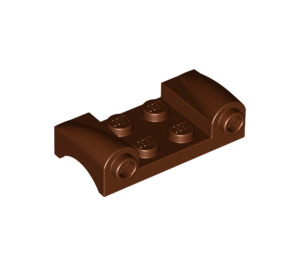 LEGO Reddish Brown Mudguard Plate 2 x 4 with Headlights and Curved Fenders (93590)