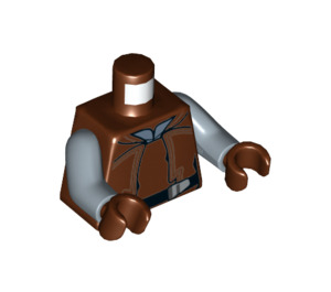 LEGO Rötliches Braun Naboo Security Officer mit Reddish Braun Uniform Minifigur Torso (973 / 76382)