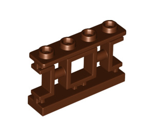 LEGO Reddish Brown Oriental Fence 1 x 4 x 2 (32932)