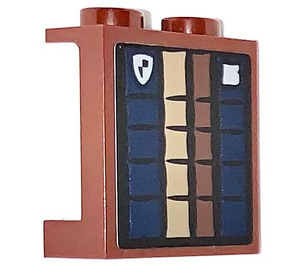 LEGO Brun rougeâtre Panneau 1 x 2 x 2 avec 4 Books Verticale  Autocollant avec supports latéraux, tenons creux (6268)