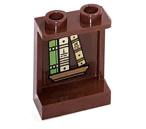 LEGO Brun rougeâtre Panneau 1 x 2 x 2 avec Book shelves Autocollant avec supports latéraux, tenons creux (6268)