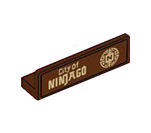 LEGO Reddish Brown Panel 1 x 4 with Rounded Corners with 'City of NINJAGO' Sticker (15207)