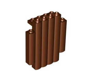 LEGO Roodachtig Bruin Paneel 2 x 6 x 6 Log Muur (30140)