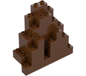 LEGO Reddish Brown Panel 3 x 8 x 7 Rock Triangular (6083)