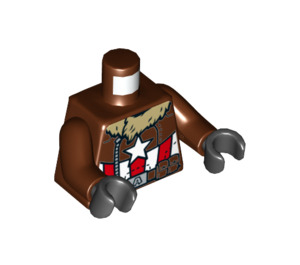 LEGO Reddish Brown Pilot Captain America Minifig Torso (973 / 76382)