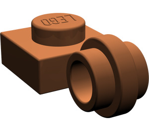 LEGO Rötlich-braun Platte 1 x 1 mit Clip (Dünner Ring) (4081)