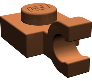LEGO Reddish Brown Plate 1 x 1 with Horizontal Clip (Flat Fronted Clip) (6019)