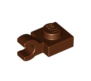 LEGO Rötlich-braun Platte 1 x 1 mit Horizontaler Clip (Dick geöffneter O-Clip) (52738 / 61252)