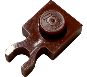 LEGO Reddish Brown Plate 1 x 1 with Vertical Clip (Thin 'U' Clip) (4085 / 60897)