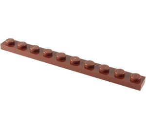 LEGO Reddish Brown Plate 1 x 10 (4477)