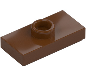 LEGO Reddish Brown Plate 1 x 2 with 1 Stud (with Groove and Bottom Stud Holder) (15573 / 78823)