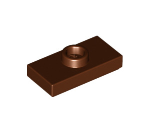 LEGO Reddish Brown Plate 1 x 2 with 1 Stud (with Groove and Bottom Stud Holder) (15573 / 78823)