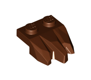 LEGO Rötlich-braun Platte 1 x 2 mit 3 Felsen Claws (27261)