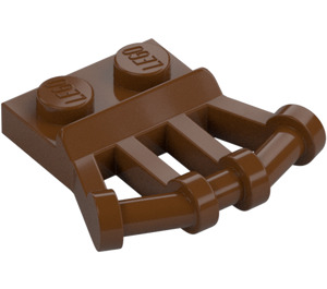 LEGO Reddish Brown Plate 1 x 2 with Angled Bar Handles (92692)