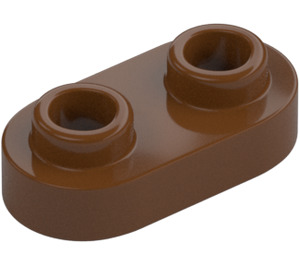 LEGO Reddish Brown Plate 1 x 2 with Rounded Ends and Open Studs (35480)