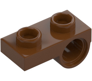 LEGO Rødbrun Plate 1 x 2 med Underside Hull (18677 / 28809)