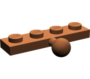 LEGO Reddish Brown Plate 1 x 4 with Ball Joint (3184)