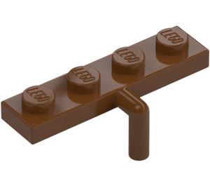 LEGO Roodachtig bruin Plaat 1 x 4 met Downwards Staaf Handvat (29169 / 30043)