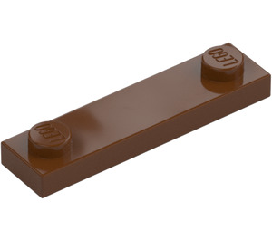 LEGO Reddish Brown Plate 1 x 4 with Two Studs without Groove (92593)