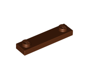 LEGO Reddish Brown Plate 1 x 4 with Two Studs without Groove (92593)