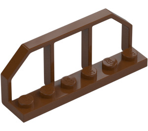 LEGO Roodachtig bruin Plaat 1 x 6 met Trein Wagen Railings (6583 / 58494)