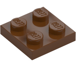 LEGO Roodachtig bruin Plaat 2 x 2 (3022 / 94148)