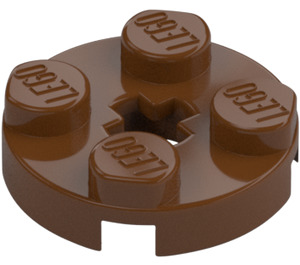 LEGO Reddish Brown Plate 2 x 2 Round with Axle Hole (with '+' Axle Hole) (4032)