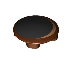 LEGO Reddish Brown Plate 2 x 2 Round with Rounded Bottom with Eye / Pupil (2654 / 106200)