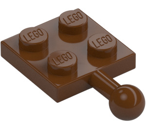 LEGO Reddish Brown Plate 2 x 2 with Ball Joint and No Hole in Plate (3729)