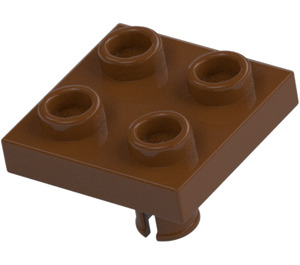 LEGO Reddish Brown Plate 2 x 2 with Bottom Pin (No Holes) (2476 / 48241)