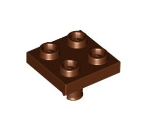 LEGO Rötlich-braun Platte 2 x 2 mit Unterseite Stift (Keine Löcher) (2476 / 48241)