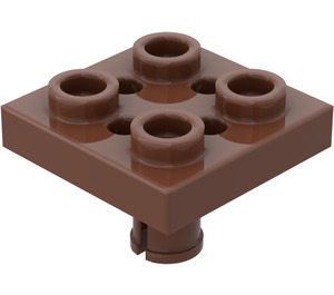 LEGO Reddish Brown Plate 2 x 2 with Bottom Pin (Small Holes in Plate) (2476)