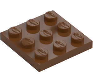 LEGO Rödaktig Brun Platta 3 x 3 (11212)