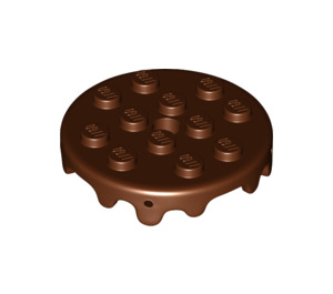 LEGO Reddish Brown Plate 4 x 4 Round Cake Frosting (65702)