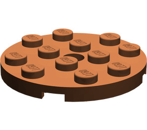 LEGO Reddish Brown Plate 4 x 4 Round with Hole and Snapstud (60474)