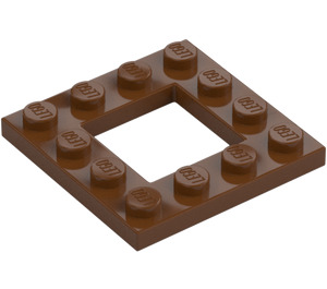 LEGO Reddish Brown Plate 4 x 4 with 2 x 2 Open Center (64799)