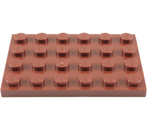 LEGO Roodachtig Bruin Plaat 4 x 6 (3032)